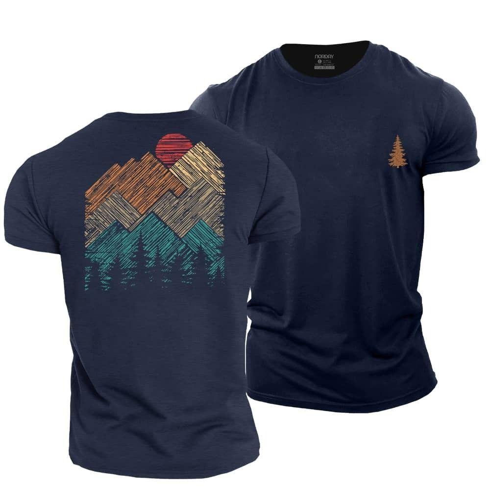 Hand Drawn Mountain Sun T-Shirt - Norday SE