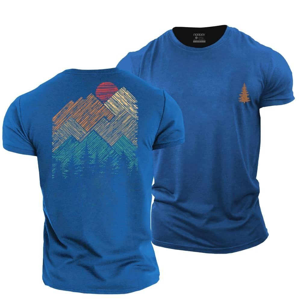 Hand Drawn Mountain Sun T-Shirt - Norday SE
