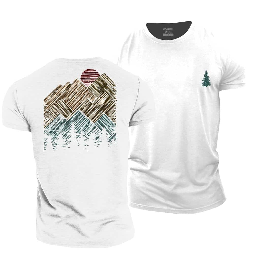 Hand Drawn Mountain Sun T-Shirt - Norday SE