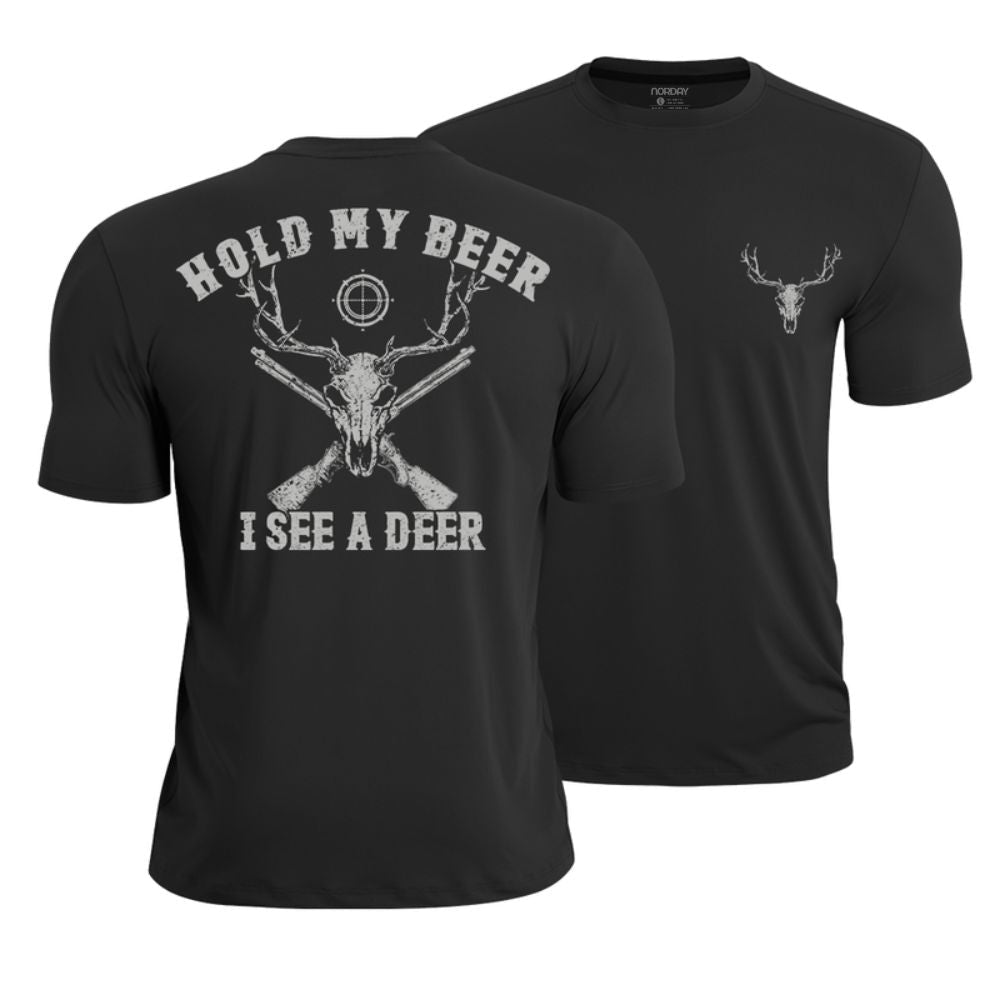 Hold My Beer I See a Deer Athletic Quick - Dry T-Shirt - Norday SE