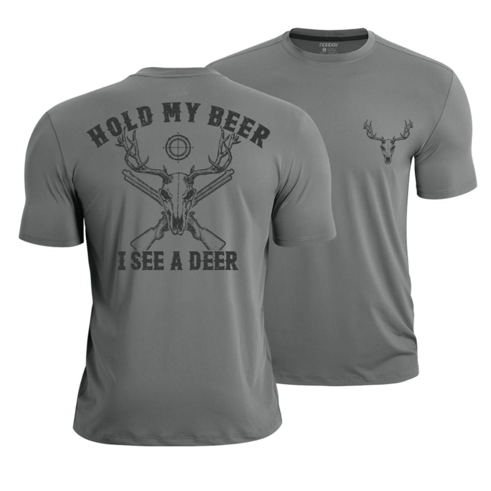 Hold My Beer I See a Deer Athletic Quick - Dry T-Shirt - Norday SE