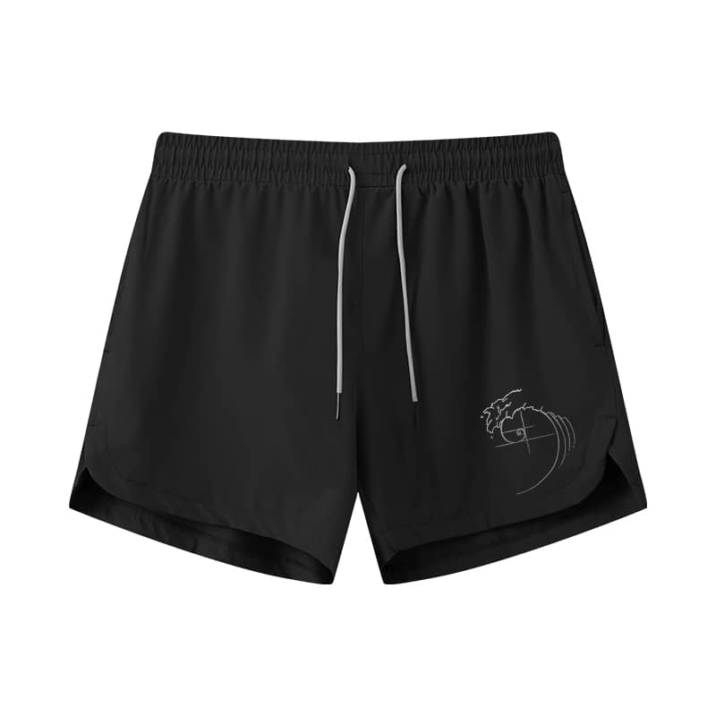 Ocean Wave Fibonacci Sequence Athletic Quick - Dry Shorts - Norday SE