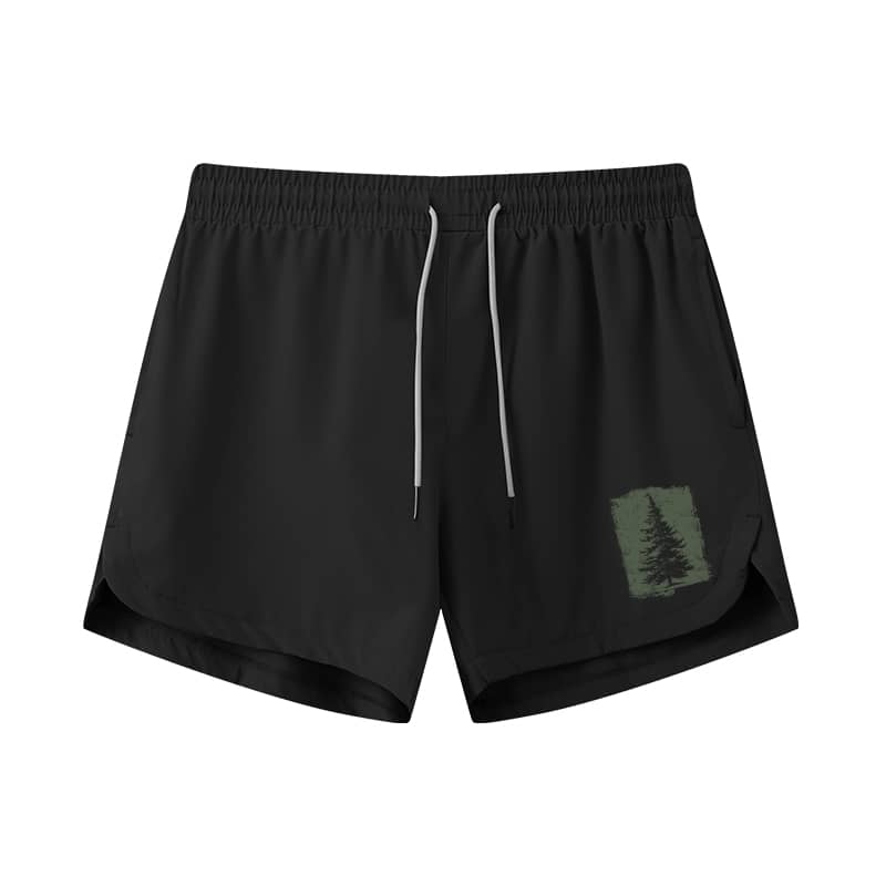 Pine Tree Silhouette Athletic Quick - Dry Shorts - Norday SE