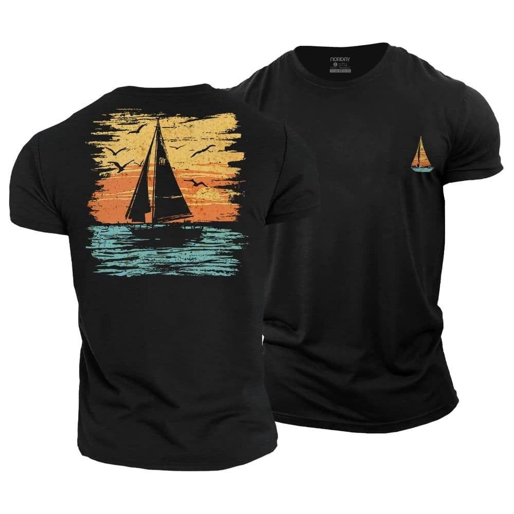 Sailing Boat Sunset T-Shirt - Norday SE