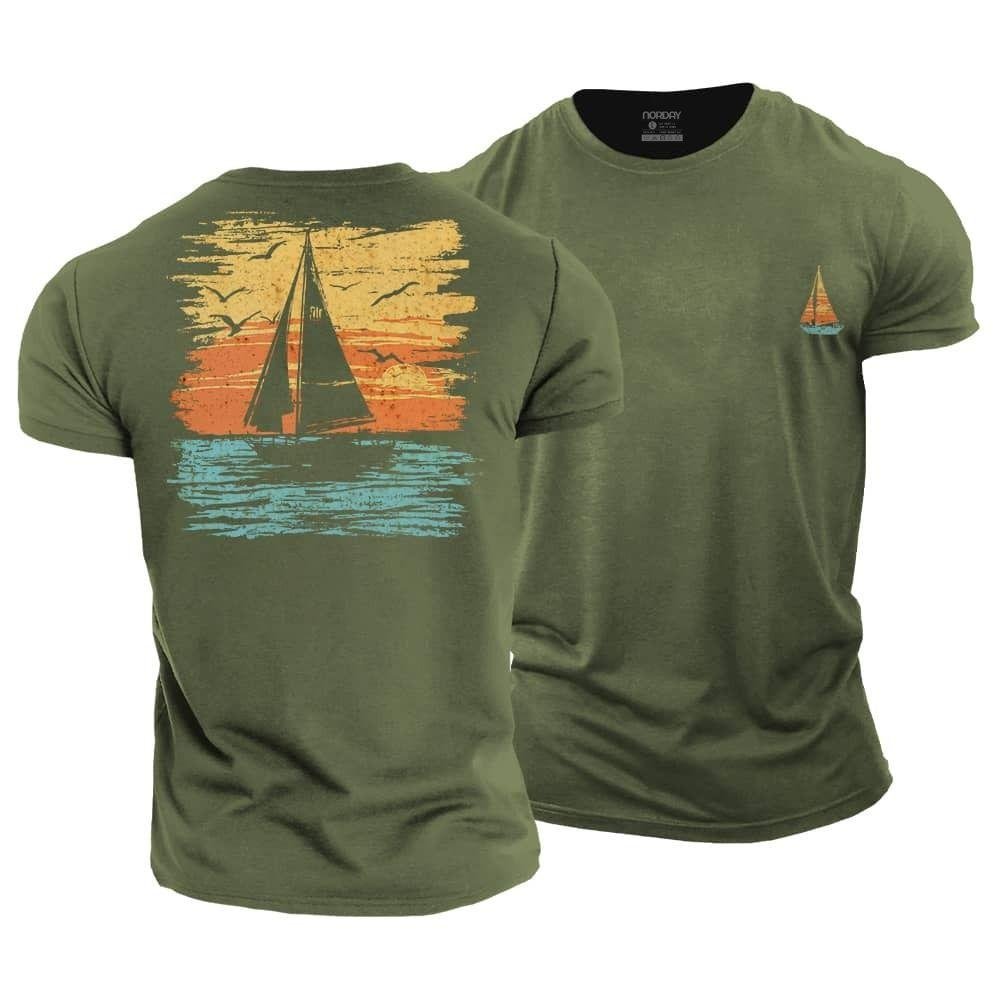 Sailing Boat Sunset T-Shirt - Norday SE