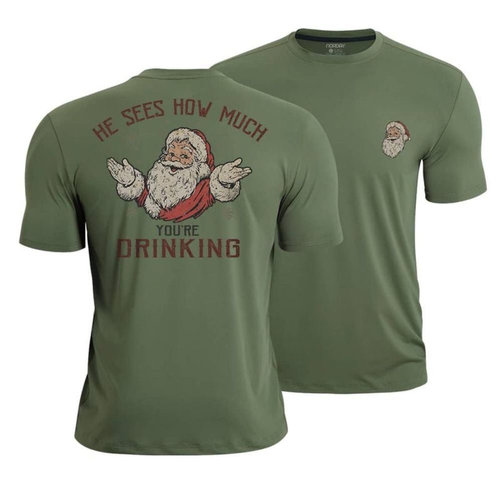 Santa Sees You Athletic Quick - Dry T-Shirt - Norday SE