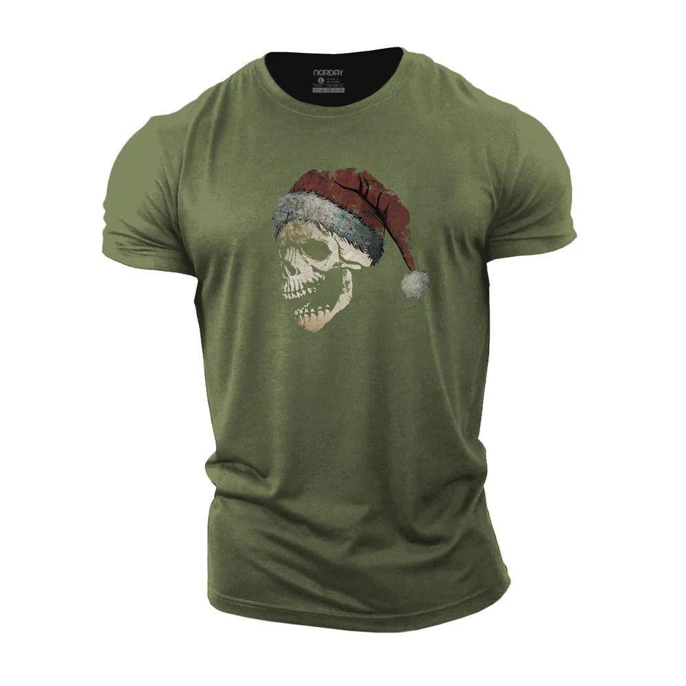 Skull Christmas Hat T-Shirt - Norday SE
