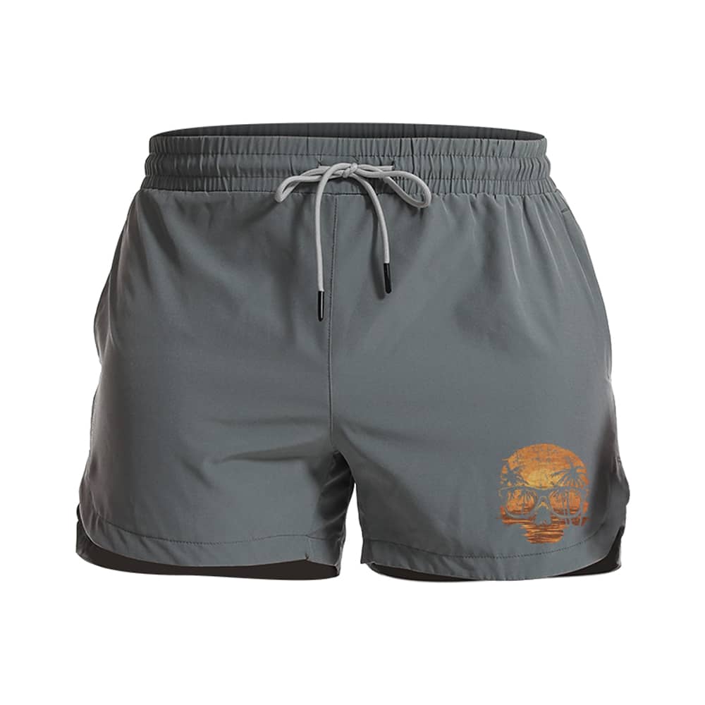 Sunset Skull Athletic Quick - Dry Shorts - Norday SE