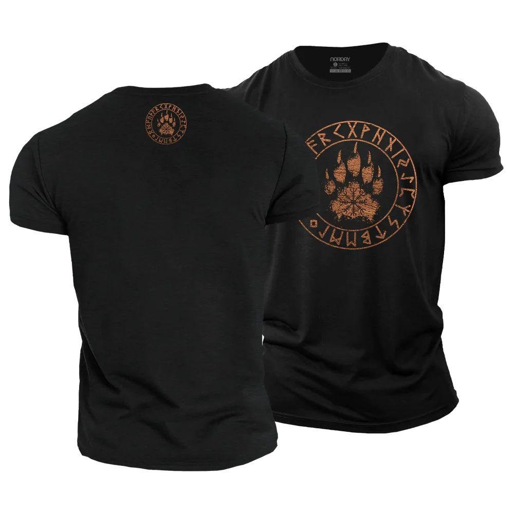 Viking Rune Helm of Awe Bear Claw T-Shirt - Norday SE